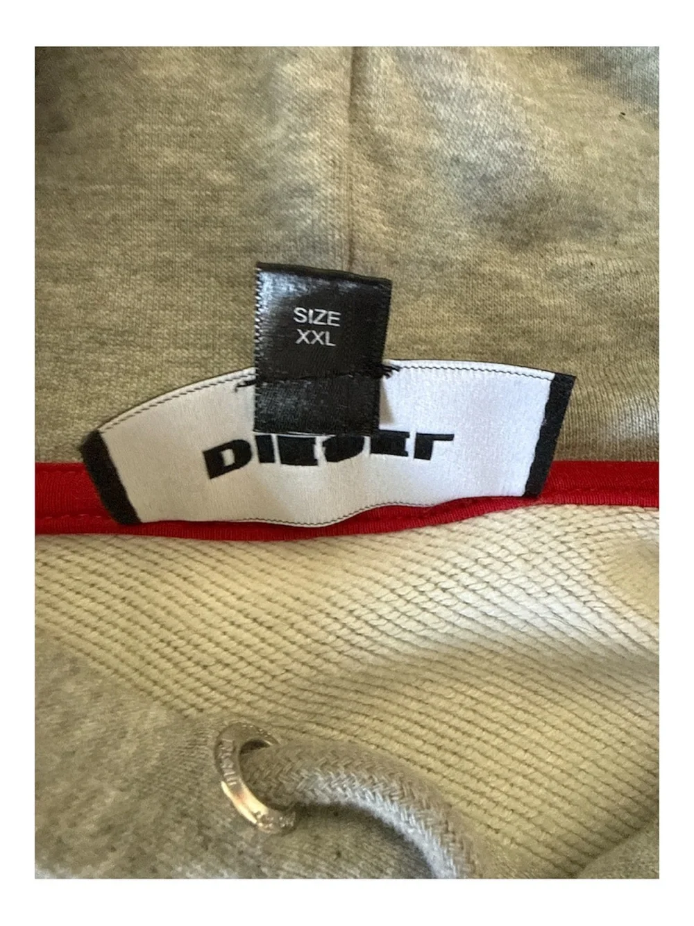 Diesel Gray Hoodie with Red and Black Logo - Picture 6 of 6